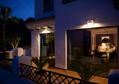 La Herradura Casa Vista Divina dining room at night