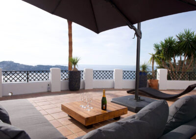 La Herradura Casa Vista Divina large terrace with champagne
